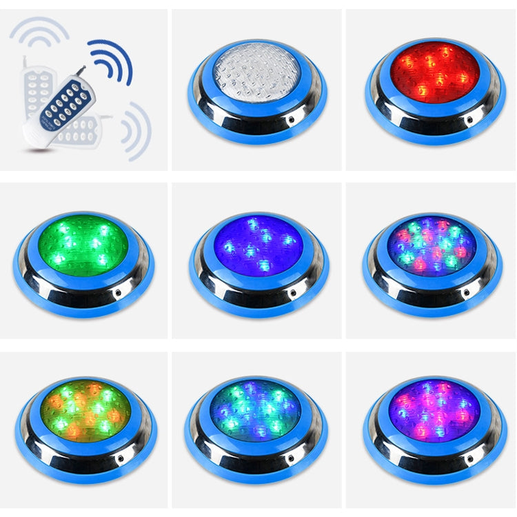 15W LED Stainless Steel Wall Mounted Pool Lighting Landscape Underwater Light (Colored Light + Remote Control)