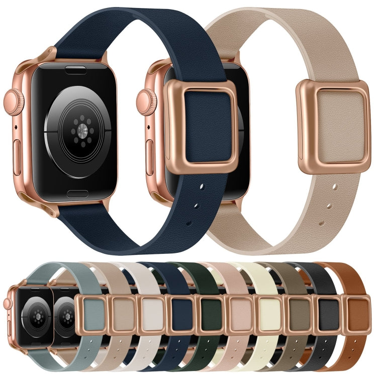 Frerndorf | Magnetic Rose Gold Square Buckle Watch Band for Apple Watch Series 9&8&7 41mm / SE 3&SE 2&6&SE&5&4 40mm / 3&2&1 38mm (Midnight Blue)