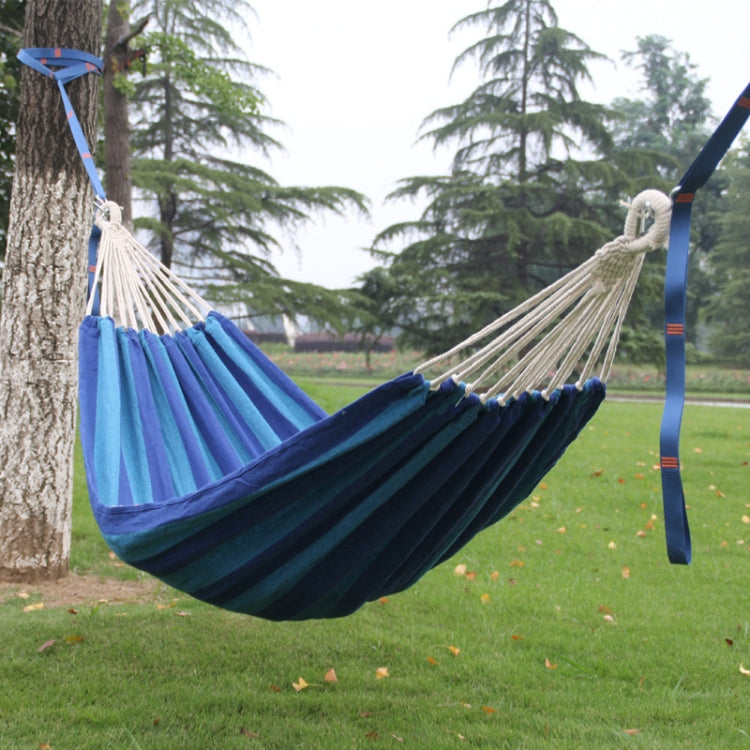 Outdoor Double Thick Canvas Hammock Indoor Swing, Size: 200x100cm (Dark Blue)