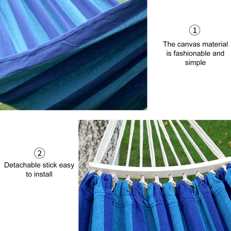 Outdoor Double Thick Canvas Hammock Indoor Swing, Size: 200x100cm (Dark Blue)