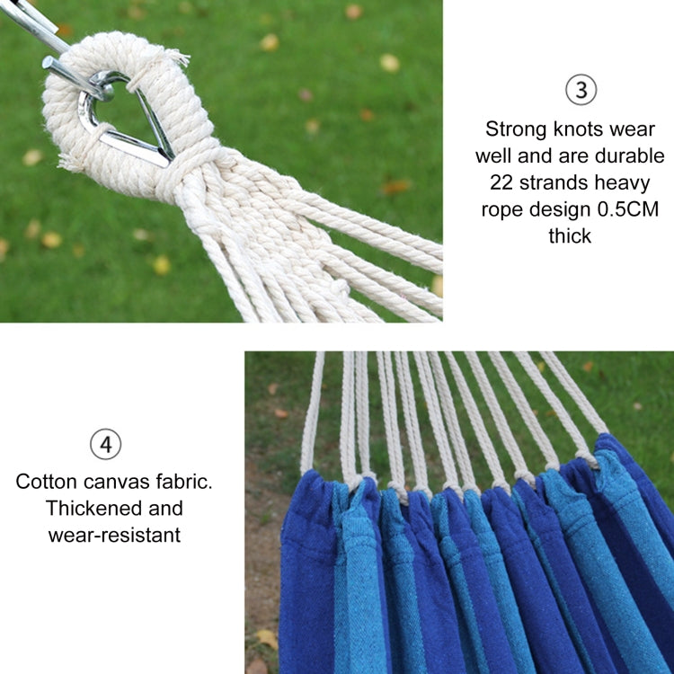Outdoor Double Thick Canvas Hammock Indoor Swing, Size: 200x100cm (Dark Blue)