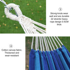 Outdoor Double Thick Canvas Hammock Indoor Swing, Size: 200x100cm (Dark Blue)
