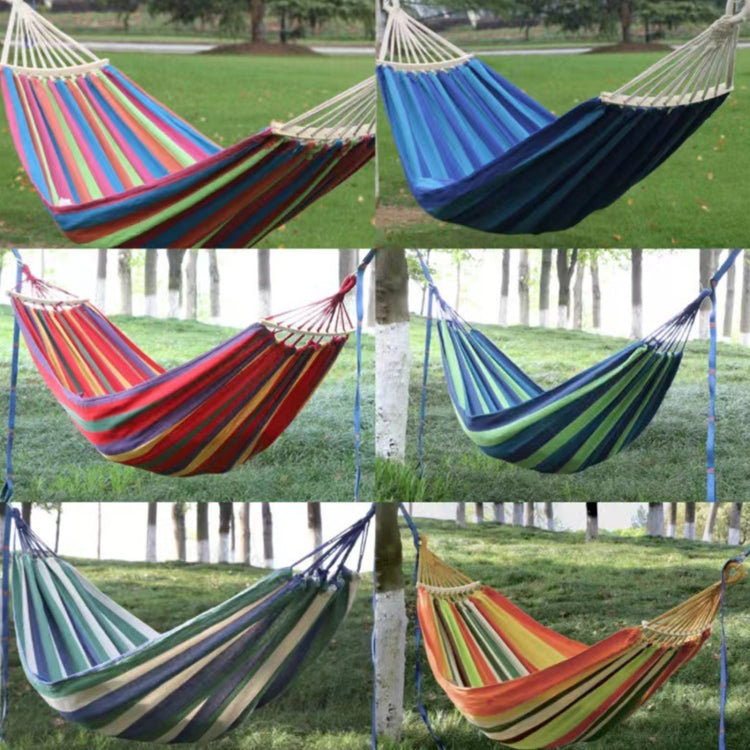 Outdoor Double Thick Canvas Hammock Indoor Swing, Size: 200x100cm (Dark Blue)
