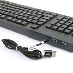 Wired USB Left-Handed Keyboard with Dual HUB Function (Black)