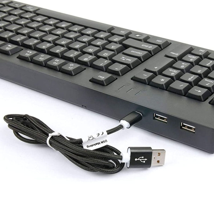 Wired USB Left-Handed Keyboard with Dual HUB Function (Black)