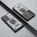 For Samsung Galaxy S24 Ultra 5G Sliding Camshield TPU + PC Shockproof Phone Case with Holder (Gray)
