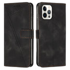 For iPhone 13 Pro Max Dream Triangle Leather Phone Case with Shoulder Strap (Black)