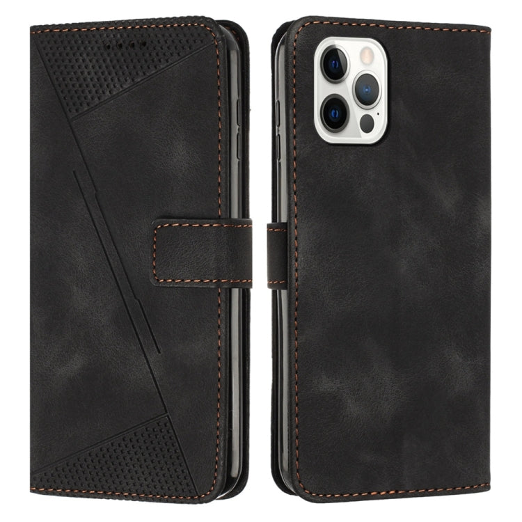 For iPhone 13 Pro Max Dream Triangle Leather Phone Case with Shoulder Strap (Black)