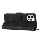 For iPhone 13 Pro Max Dream Triangle Leather Phone Case with Shoulder Strap (Black)