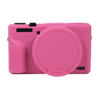 For Canon PowerShot G7 X Mark III / G7X3 Soft Silicone Protective Case with Lens Cap (Rose Red)