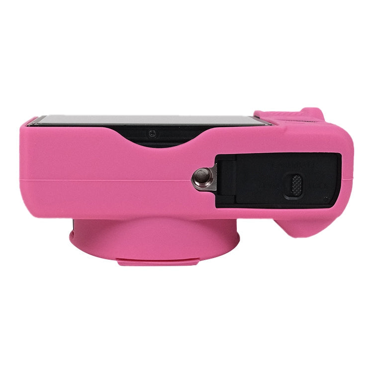 For Canon PowerShot G7 X Mark III / G7X3 Soft Silicone Protective Case with Lens Cap (Rose Red)