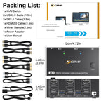 KC-KVM203DH 8K 30Hz USB3.0 DP+DP+HDMI Triple Monitors KVM Switch, AU Plug