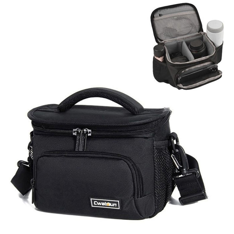 Cwatcun D67 Crossbody Camera Bag Photography Lens Shoulder Bag, Size: 22 x 15 x 15cm S(Black)