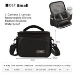 Cwatcun D67 Crossbody Camera Bag Photography Lens Shoulder Bag, Size: 22 x 15 x 15cm S(Black)