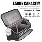 Cwatcun D67 Crossbody Camera Bag Photography Lens Shoulder Bag, Size: 22 x 15 x 15cm S(Black)