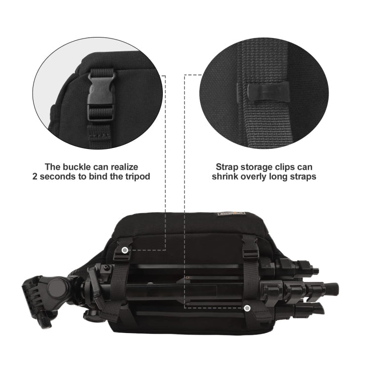 Cwatcun D67 Crossbody Camera Bag Photography Lens Shoulder Bag, Size: 22 x 15 x 15cm S(Black)