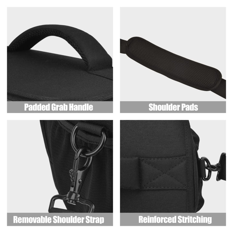 Cwatcun D67 Crossbody Camera Bag Photography Lens Shoulder Bag, Size: 22 x 15 x 15cm S(Black)