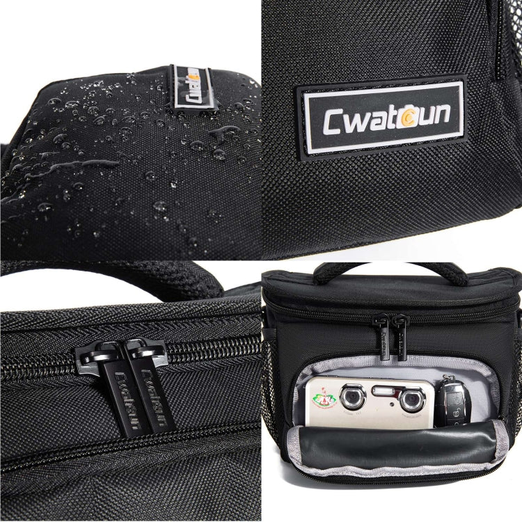 Cwatcun D67 Crossbody Camera Bag Photography Lens Shoulder Bag, Size: 22 x 15 x 15cm S(Black)