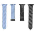 For Apple Watch Ultra 2 49mm Carbon Fiber Magnetic Black Buckle Bracelet (Light Blue Black)
