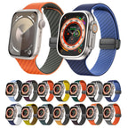 For Apple Watch Ultra 2 49mm Carbon Fiber Magnetic Black Buckle Bracelet (Light Blue Black)