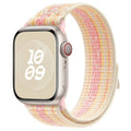For Apple Watch Series 5 40mm Loop Nylon Watch Strap (Starlight Yellow Pink)