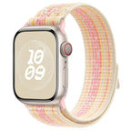 For Apple Watch Series 5 40mm Loop Nylon Watch Strap (Starlight Yellow Pink)