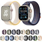 For Apple Watch Series 5 40mm Loop Nylon Watch Strap (Starlight Yellow Pink)