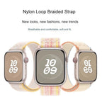 For Apple Watch Series 5 40mm Loop Nylon Watch Strap (Starlight Yellow Pink)