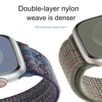 For Apple Watch Series 5 40mm Loop Nylon Watch Strap (Starlight Yellow Pink)