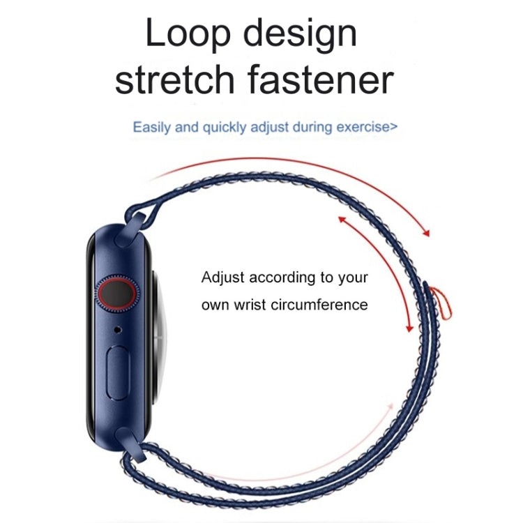 For Apple Watch Series 5 40mm Loop Nylon Watch Strap (Starlight Yellow Pink)