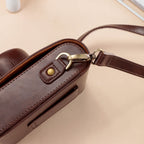 For FUJIFILM X100VI Full Body Leather Camera Case Bag with Strap (Coffee)