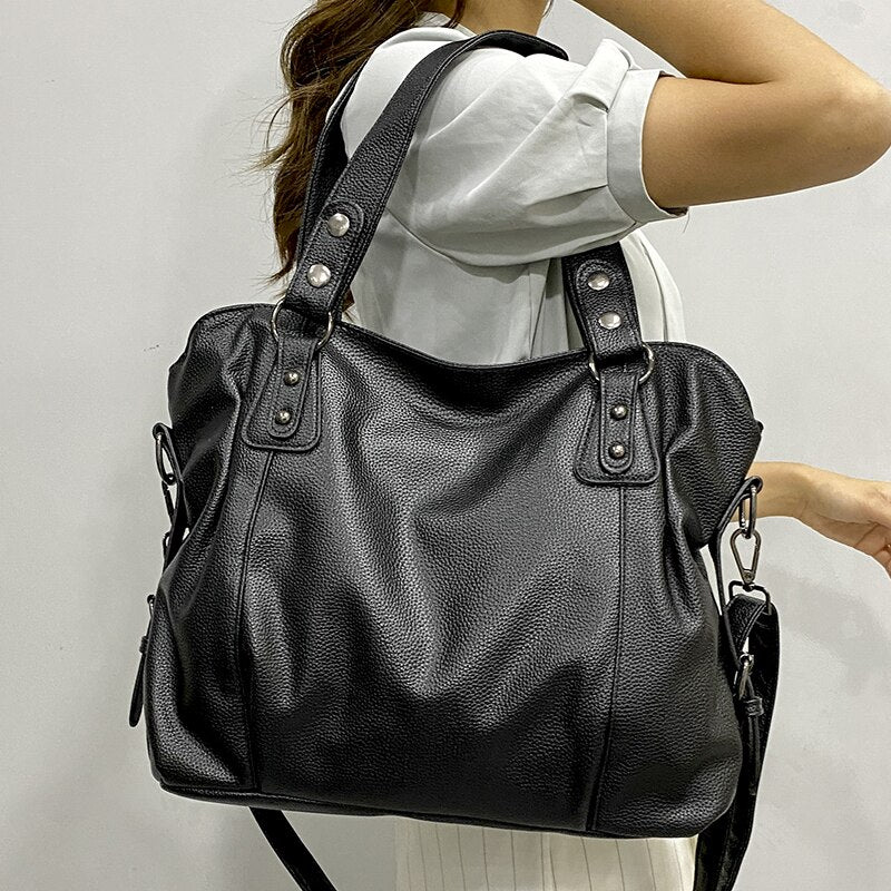 Women's Tote Bag with Soft Faux Leather Feel and Practical Multiple Compartments
