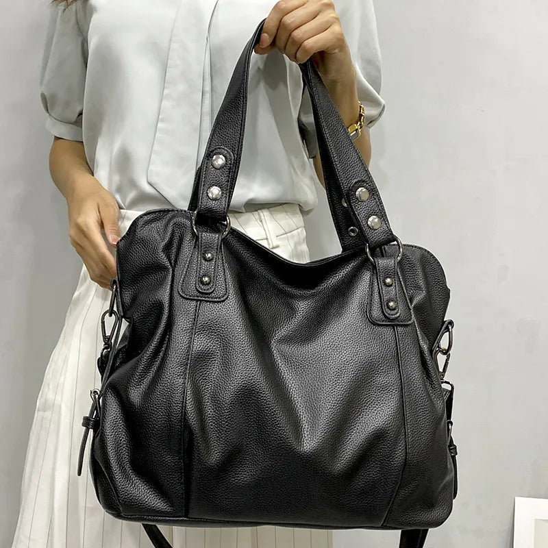 Women's Tote Bag with Soft Faux Leather Feel and Practical Multiple Compartments