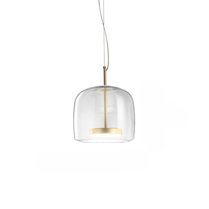 Glass and Metal Pendant Lamp with 12 × 9 Inch and 15 × 6.7 Inch Options