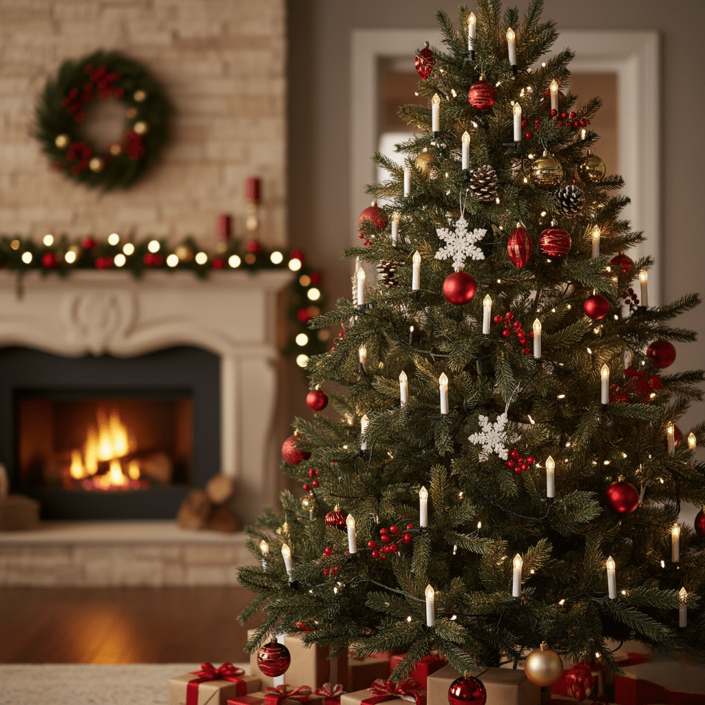 Flameless Christmas Candle Set with Gentle LED Glow