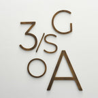 EZRA Antique Brass House Number | Vintage House Number Sign