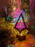 Glass-in-Block Style LED Table Lamp - LumiAura