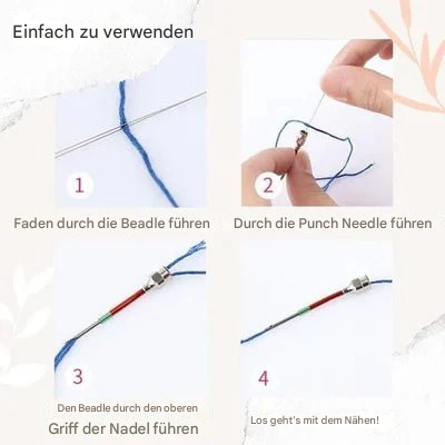 Embroidery Needle Set with 10 Needles and Easy Threading Mechanism