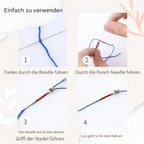 Embroidery Needle Set with 10 Needles and Easy Threading Mechanism