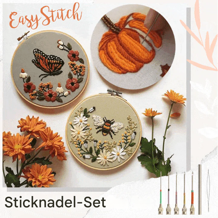Embroidery Needle Set with 10 Needles and Easy Threading Mechanism