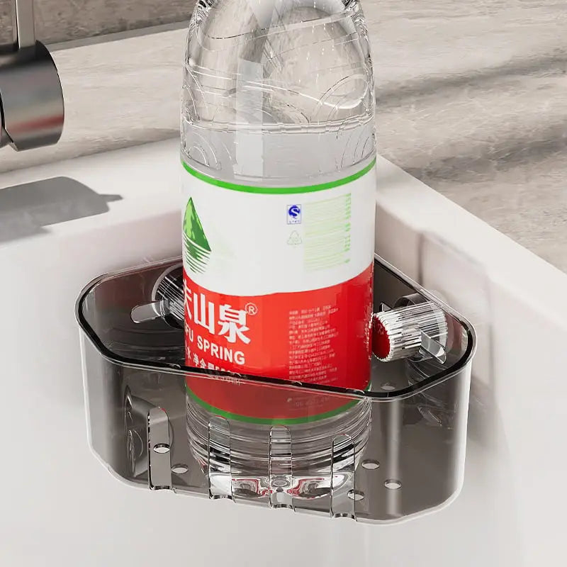 Corner shelf with suction cup – Drill-free & space-saving