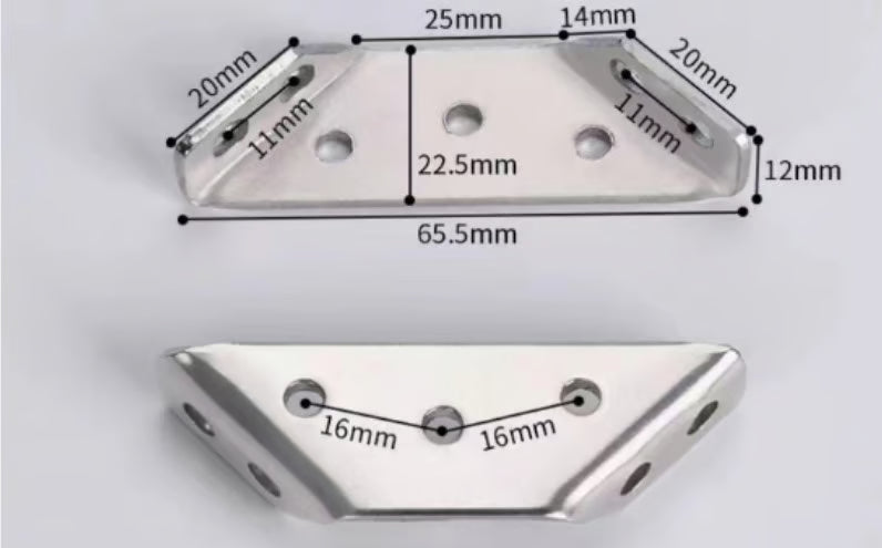 Corner connector made of stainless steel – Rust-free trapezoidal brace angle for stability (10 pieces)