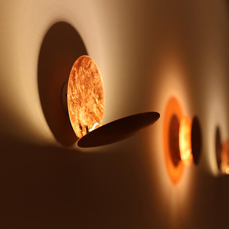 Eclipse lamp | Wall light with rotatable golden discs