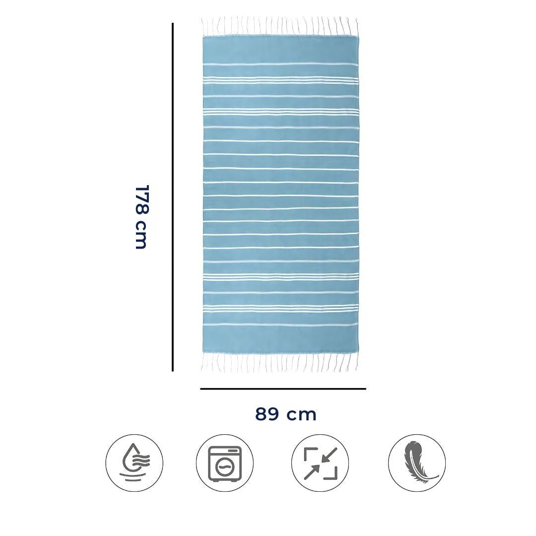 EcoWave Quick Drying Towel - Lightweight Beach Towel - Multi-Purpose - Beach - Spa - Travel - Home - Eco-Friendly - Cotton Towel