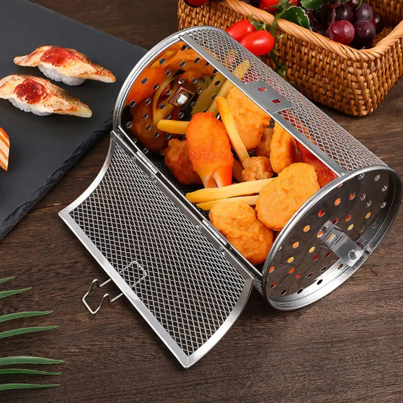 Stainless Steel Redating Basket for the Grill – Even & Effortless Cooking