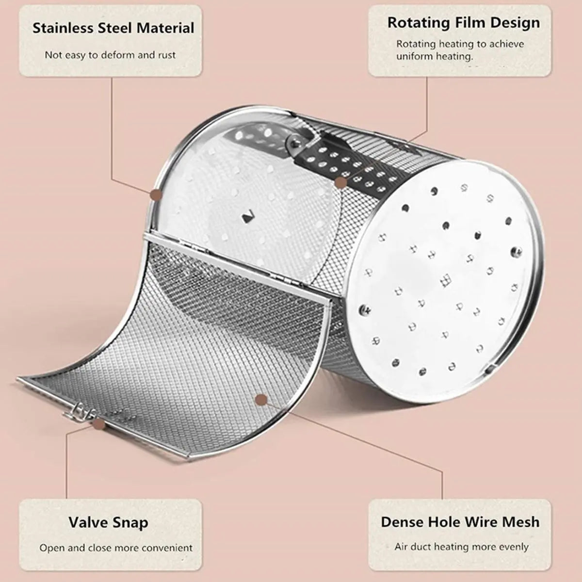 Stainless Steel Redating Basket for the Grill – Even & Effortless Cooking