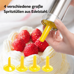 Stainless Steel Cookie Press 20 Shapes and 4 Nozzles for Perfect Even Cookies