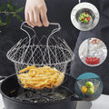 Stainless Steel Cooking Basket with Handles – Easy Draining & Serving
