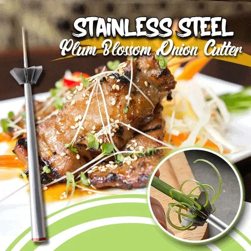 Stainless Steel Onion Slicer – for even strips and decorative presentation