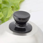 stainless steel lid for even cooking & melting